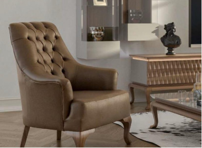 Brown Chesterfield fauteuil 1 place Salon Mobilier de luxe moderne